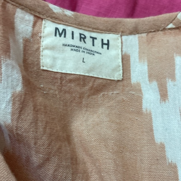 Mirth Popover Caftan Dress Conch Ikat Peach Sz L - Picture 3 of 3